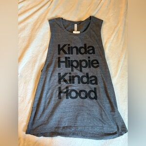 Kinda Hippie Kinda Hood casual grey tank top